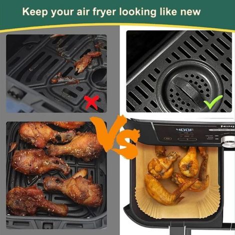 Papier cuisson Ninja Air Fryer 20x14cm épais - 100, Convient pour AF300EU AF400EU double compartiment - Blanc Aucuneary (1/5)
