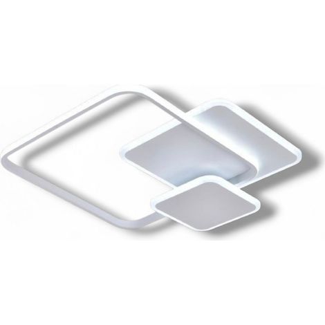 Plafoniera LED 48W Moderna Quadrata Bianco, 3840 Lumen, CCT Switch 3000K 4000K 6500K, Soffitto Interno IP20, Luce Diffusa 270°