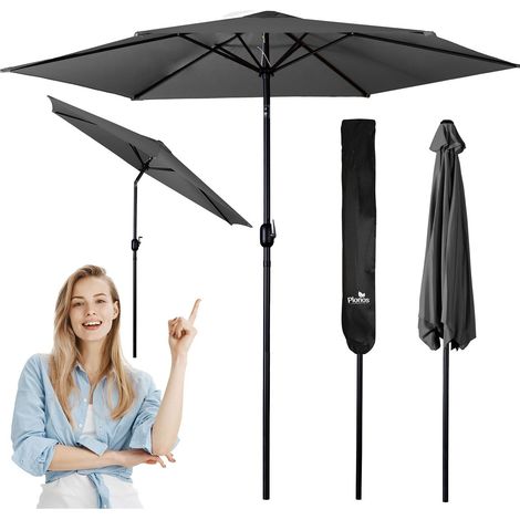 Faltbarer gartenschirm 6 segmente 300 cm mit bezug plonos pl 884