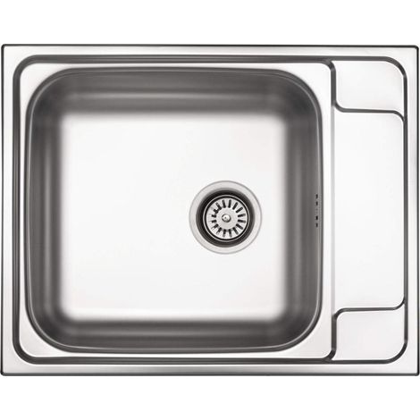 deante ZEO311B Fregadero de acero inoxidable de un solo seno con escurridor.