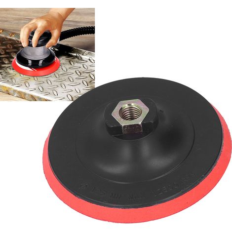 Crochet de châssis hexagonal rouge et disque de polissage en caoutchouc de 125 mm pour meuleuse d'angle (1/5)