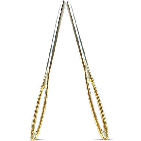 2 aiguilles à repriser, chas large, bout rond, acier poli, pour laine épaisse et couture de tricot (1/5)