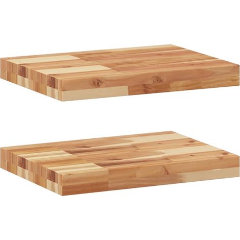 Maison Exclusive - Schweberegale 2 Stk. 40x30x4 cm Massivholz Aka