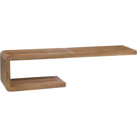 Étagère murale en teck L80 cm – Système de fixation inclus – Pour objets de décoration et livres – Style contemporain – Amadeus (1/5)