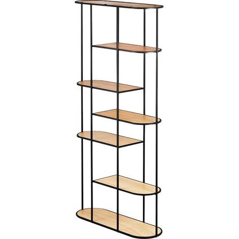 Etagère 90x30x180 cm en acier noir et naturel - AXLE