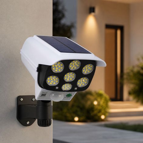 Lampe solaire à détection de mouvement LED super lumineuse, panneau efficace, batterie 18650 intégrée, étanche IP65, rotation 360°, 3 modes (1/4)