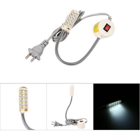 Lampe pour machine à coudre à col de cygne, base magnétique, interrupteur, montage flexible (10 LED) (1/5)