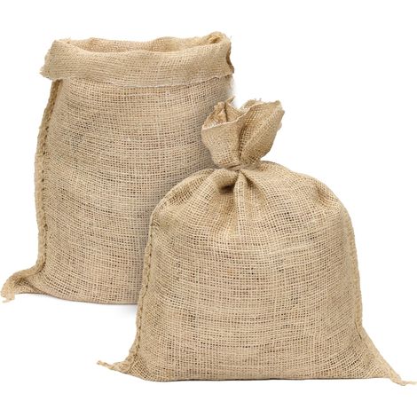 2 Sacs Toile de Jute Naturelle 30 x 39 cm - Sac Réutilisable pour le stockage, Conservation, rangement Jardin, Cuisine, Déco (1/4)