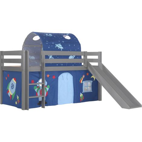 Pack - Lit Enfant, Tente, Tunnel & Toboggan "Pino Astronaute II" Gris (1/2)