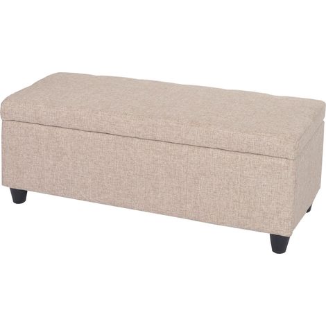 [NUNCA USADO] Baúl Kriens, banco, tela/textil, 45x114x45cm Certificado MVG, beige (1/5)