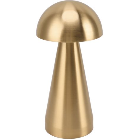 Lampe de table champignon LED 3 températures de couleur, gradation sans fil, rechargeable USB, lampe de chevet moderne pour chambre salon, dorée (1/5)