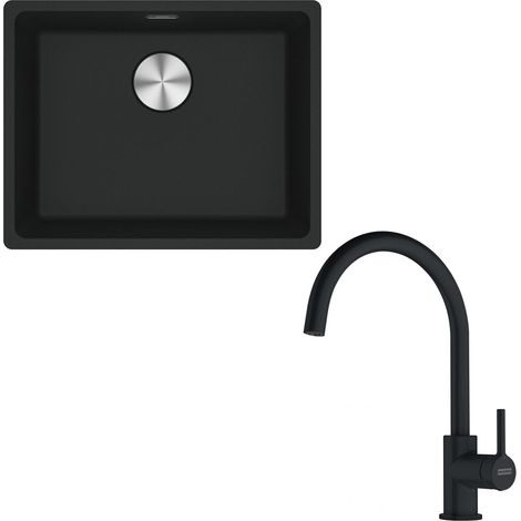 Pack Full Black cuve XL Maris Fragranit 553 x 433 x 200 mm avec mitigeur Lina J - Franke (1/5)