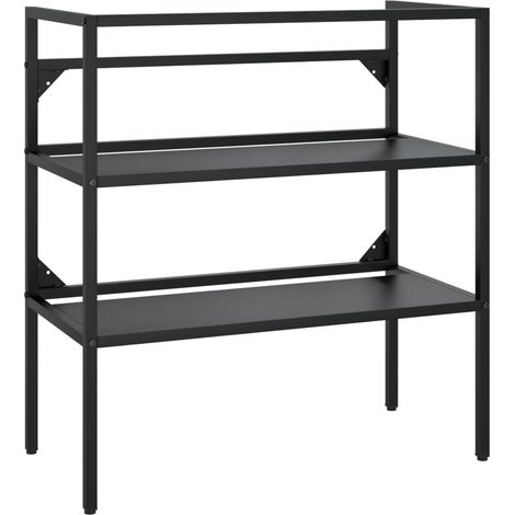 Marco para lavabo de baño 79 x 38 x 83 cm hierro negro 020006767 (1/5)