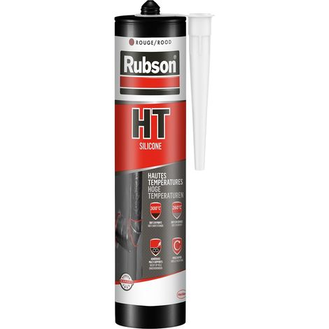 Mastic Silicone Hautes Températures, Cartouche 300 ml, Rouge (1/2)