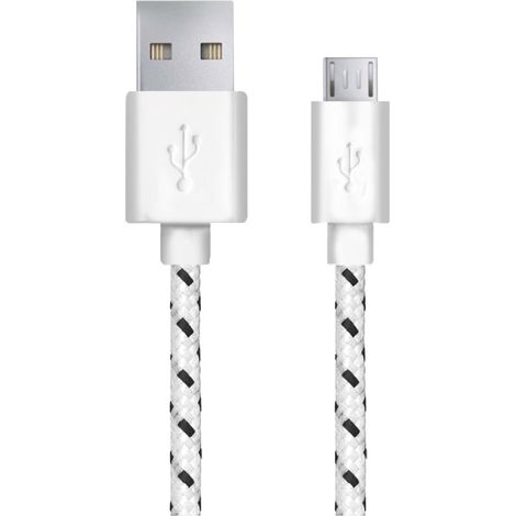 EB181W ESPERANZA MICRO USB 2.0 AB KABEL M/M 2,0M GEFLOCHTEN WEISS