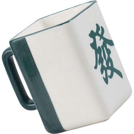 Gobelet en céramique en forme de mah-jong, pour le rangement et le bureau, dimensions : 11,2 × 10,4 × 7,9 cm (1 pièce) (1/5)