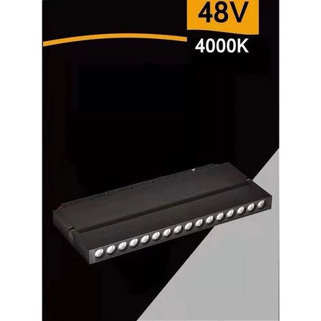 TrAdE Shop Traesio - Faretto Led 24 W Magnetico Rettangolare Per Binario 48v Luce 3000k 4000k Fr-r300 - -Bianco Naturale      - (1/4)