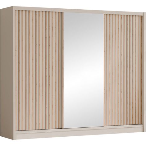 Armario Gemes I, Cachemira + Roble wotan, 215x250x60cm, Puertas de armario: Correderas, Número de estantes: 0