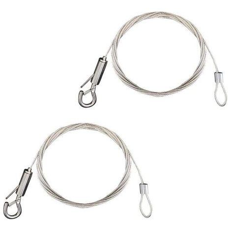 2pcs Fil Suspension Cadre en Acier Inoxydable Câble Acier Galvanisé avec Tendeur et Crochet Fil Suspendu pour Cadre Photo/Lumière/Cimaise/Miroir/Rideaux-1.5mm x 2m Chargé Max de 30KG (1/4)