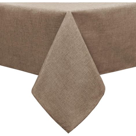 Tischdecke Leinenoptik wasserabweisend rechteckig 135x180cm Khaki
