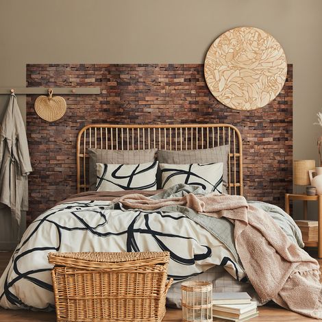 Rouleau revêtement adhésif vinyle au mètre - Sticker mural tête de lit - BOIS BRUN VINTAGE - 120x180cm (1/5)
