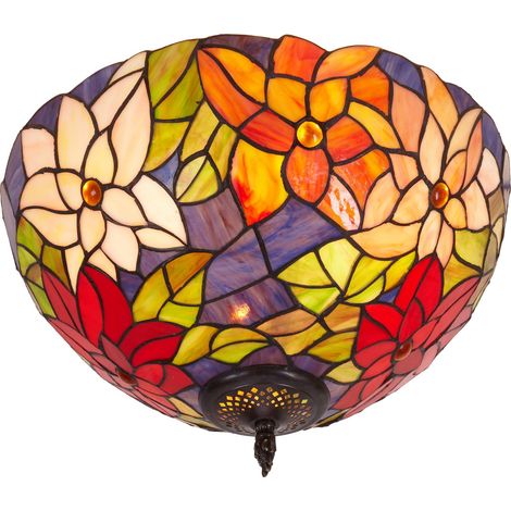 Plafonnier Tiffany plus grand diamètre 40cm Série Güell