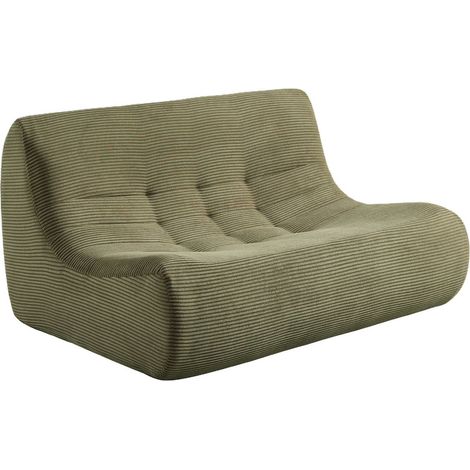 sweeek - 2-Sitzer Sessel mit Cordbezug, Cord, Khaki