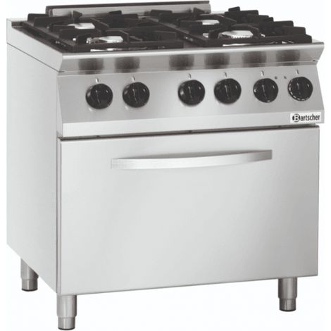 Cuisinière inox à gaz 4 feux sur four électrique GN 2/1, GAZ, 400 V (1/5)