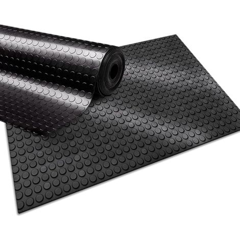 Gummifußmatte, flache Noppen, 3 mm dick, schwarz, für Industriebereiche (1/5)