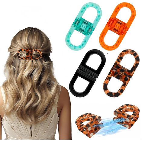 Set di 4 fermagli per capelli magnetici antiscivolo per donna, fermaglio per capelli senza cuciture 2 in 1, per capelli spessi e sottili, accessori per acconciature per una forte tenuta quotidiana (1/5)
