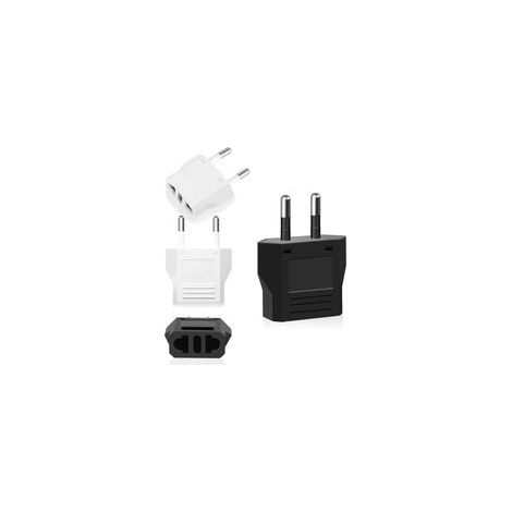 4 Pièces Adaptateur Prise USA de Voyage, Adaptateurs Secteur Prise électrique US Chine vers Europe France, US vers France Adapter, Fiche de Voyage US vers EU Prise pour Europe - Noir B (1/5)