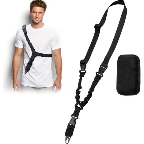 Sangle Tactique Nylon - 1 pièce, Sangle Tactique Nylon à Point + Épaulière Anti-Dérapante - Pour Sport/Pêche (1/5)