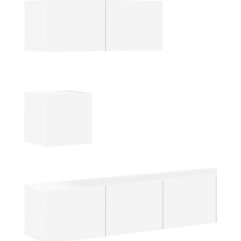 Maison Exclusive - Set di Mobili Porta TV 4 pz Bianco in Legno Multistrato