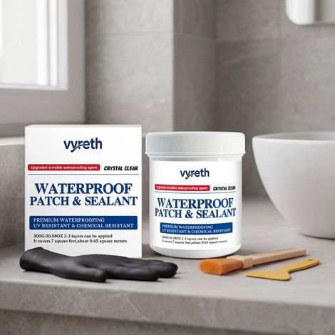 Transparent waterproof adhesive, multi-functional, for everyday use, aesthetically pleasing, and convenient for repairing cracks in home walls -- 300g1 + brush1 + scraper1 + gloves1 pair -- BIEMMEDUE (1/5)