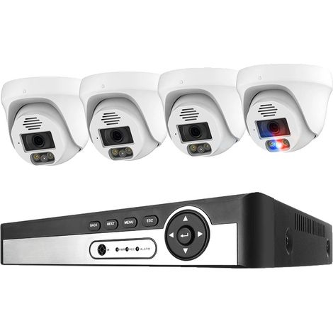 Système de Caméra de Sécurité, Détection de Visage, Alertes de Mouvement, 8CH NVR 4 CAM 8MP, 4T-b (1/2)