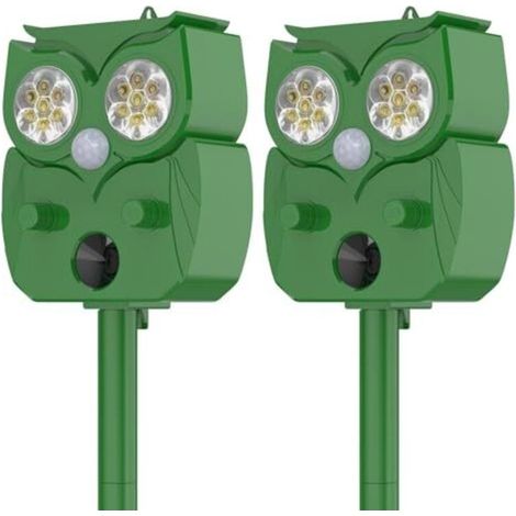 Ultraschall-Katzenabwehrgerät, 2er-Pack, wasserdicht, IP65, einstellbar zur Abwehr von streunenden Katzen, Tauben, Rehen und anderen Tieren. (1/4)