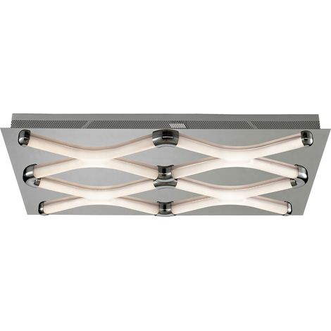 Lampada da soffitto plafoniera lampada da soggiorno lampada da camera da letto lampada da corridoio, cromo satinato, LED 7W 405Lm bianco caldo, LxLxH 58x34x6cm (1/5)