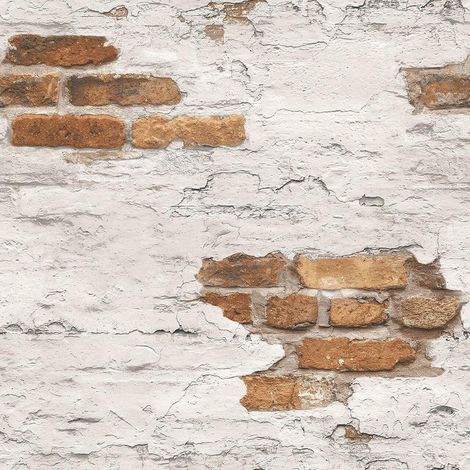 Galerie Realistic Worn Orange Red Brick Wallpaper Modern Paste The Wall (1/4)
