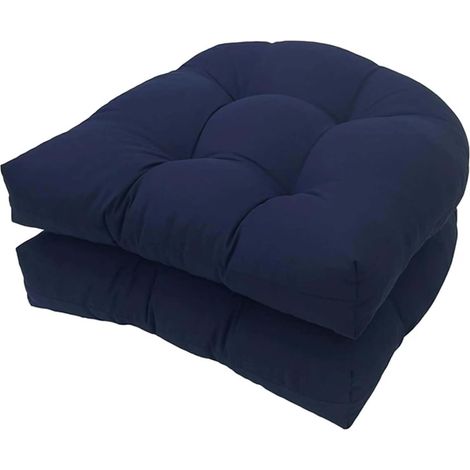Set of 2 U-Shaped Outdoor Seat Cushions, Replacement Rattan Chair Cushions, Thick Outdoor Seat Cushions for Garden Furniture, Lawn, Patio (Chair Not Included) (1/5)
