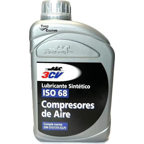 Huile pour compresseur d'air, lubrifiant synthétique, capacité de 1 litre, grade de viscosité ISO 68, excellentes propriétés anti-usure, point de congélation bas (1/4)