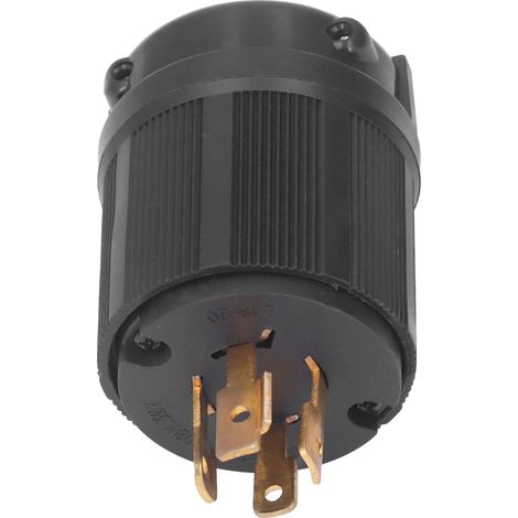 Connecteur industriel mâle 4 broches verrouillable, contacts en laiton, prise standard américaine 120/208V 20A, pour usage professionnel et atelier. (1/5)