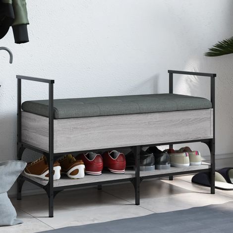 Schuhbank Grau Sonoma 85,5x42x57,5 cm Holzwerkstoff (1/5)