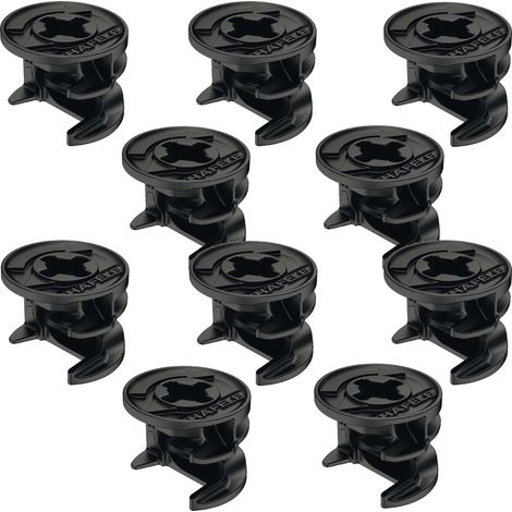 10x Raccord boitier d'assemblage rastex excentrique Ø15mm alliage zingué noir panneau meuble, épaisseur 29mm