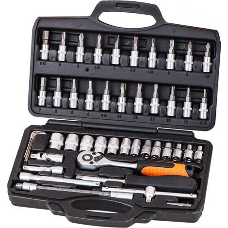 Coffret de Cliquet et douilles 1-4pouces Lot de 46 pièces HobbyTech