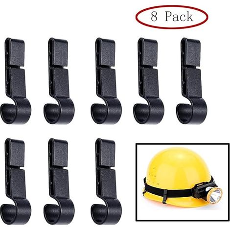 Clip Pour Lampe Frontale - Pour Casque De Sécurité À Bords Étroits - Fixation Stable Sur Casque - 8 Pièces (1/3)