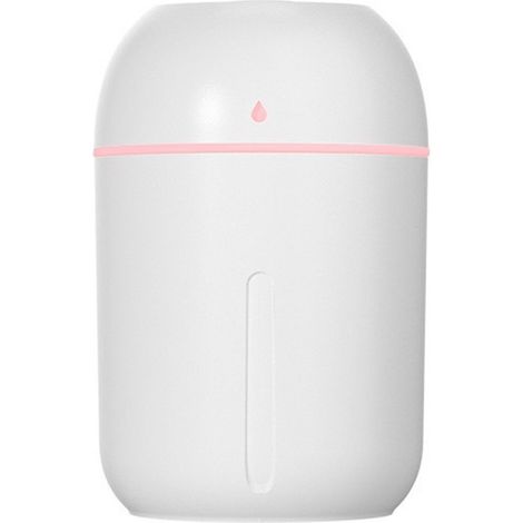 Minihumidificador portátil – Humidificador compacto de vapor frío – Minihumidificador – Humidificador USB – 330 ml – Para dormitorio, oficina y habitación de estudiante – Blanco (1/5)