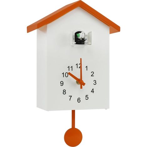 1 horloge coucou, plastique, design moderne, chiffres clairs, salon bureau cuisine