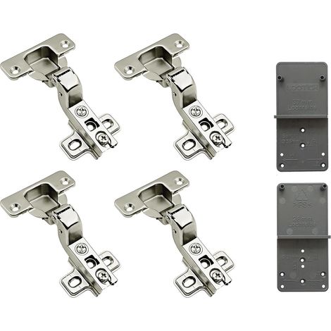 105 Degré Rentrant Charnières Standard Supérieure 35 mm sans Amortisseur avec Fermeture Automatique Charnière pour Armoires de Porte Cuisine Lot de 4 (1/5)