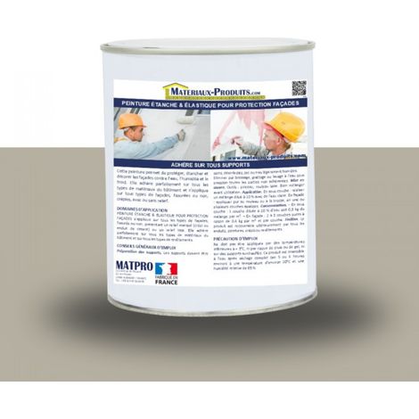 Peinture étanche & élastique pour protection façade - 2.5 Kg Gris silex - MATPRO (1/5)