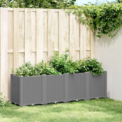 Blumenkasten hellgrau 160x40x53 cm Polypropylen